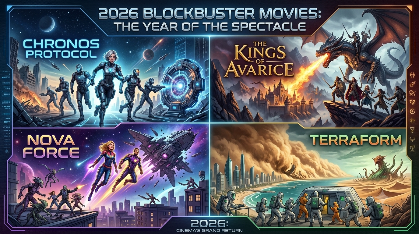 2026 movies preview - collage of upcoming blockbusters including Avengers Doomsday and The Odyssey.