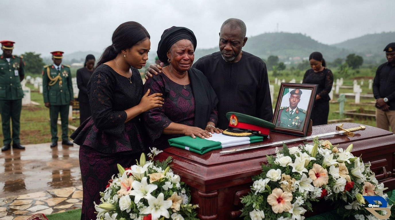 Family of slain army officer Oyo rescue operation mourning Lt. Felix Isaac.