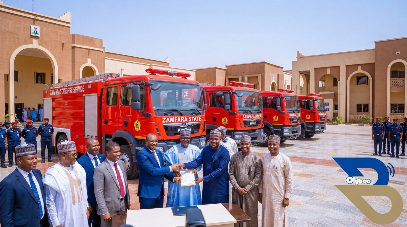 Zamfara firefighting trucks handed over to local government officials.