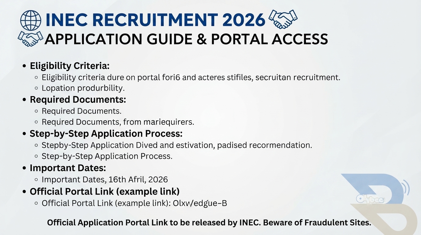 INEC recruitment 2026 portal and application guide.