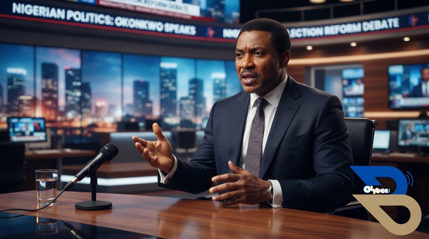 Kenneth Okonkwo discussing Atiku's running mate selection on television