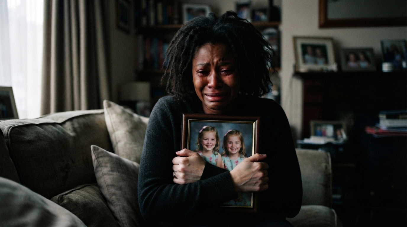 Mum crying over twin daughters missing case