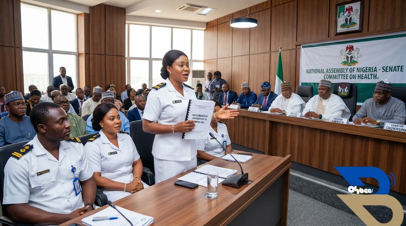 Private nurses present memorandum opposing NHFRA bill at Nigerian Senate hearing