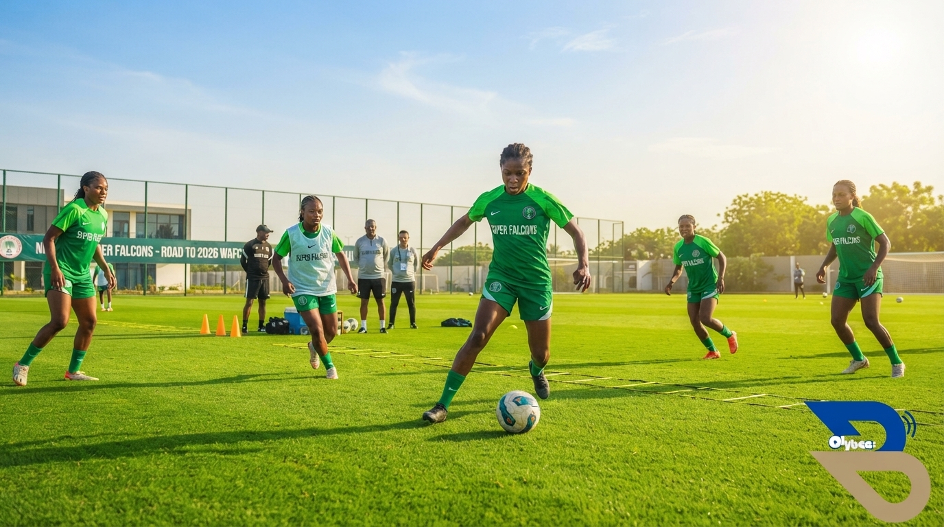 Super Falcons camp players training ahead of 2026 WAFCON.