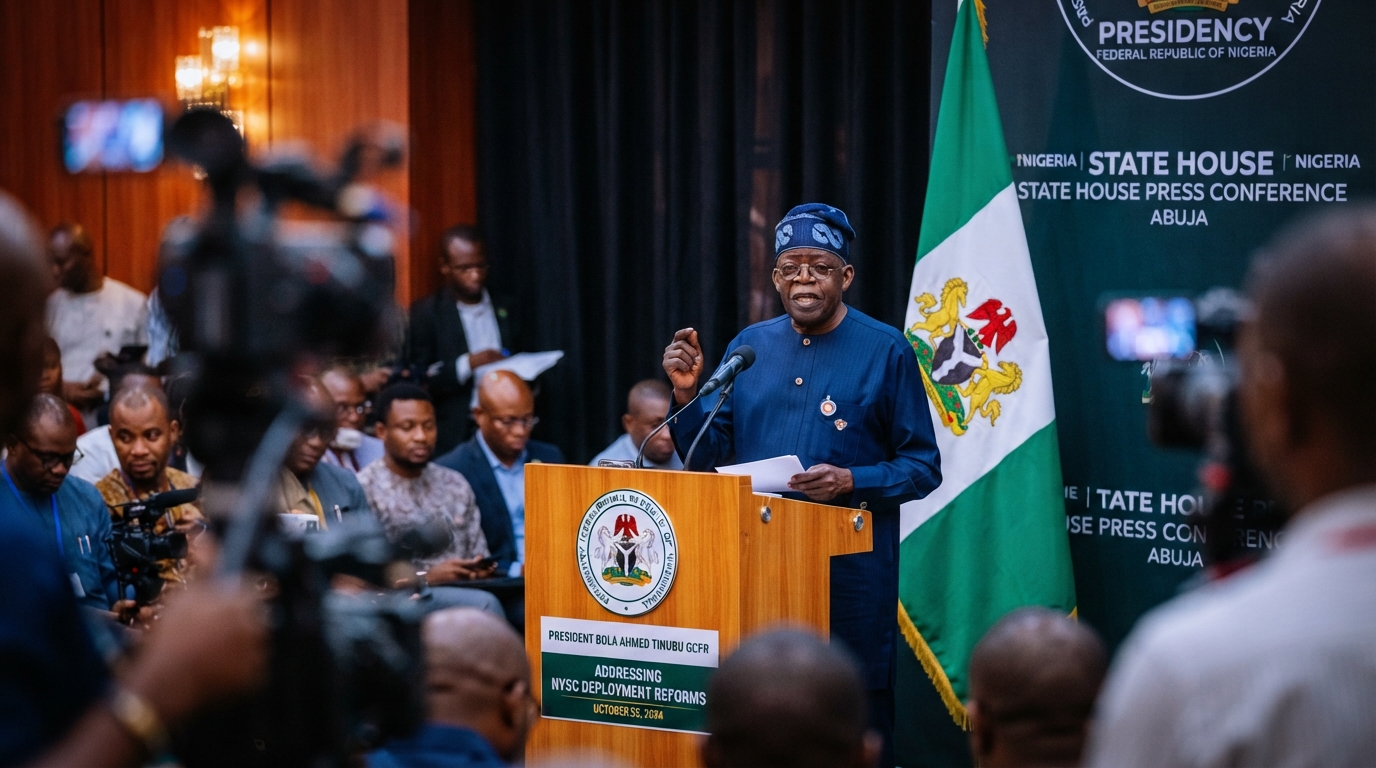 NYSC deployment reform announcement by President Bola Tinubu on youth corps postings